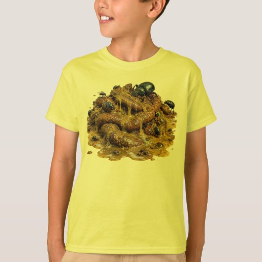 汚物の山にうごめく虫 Tシャツ (正面)