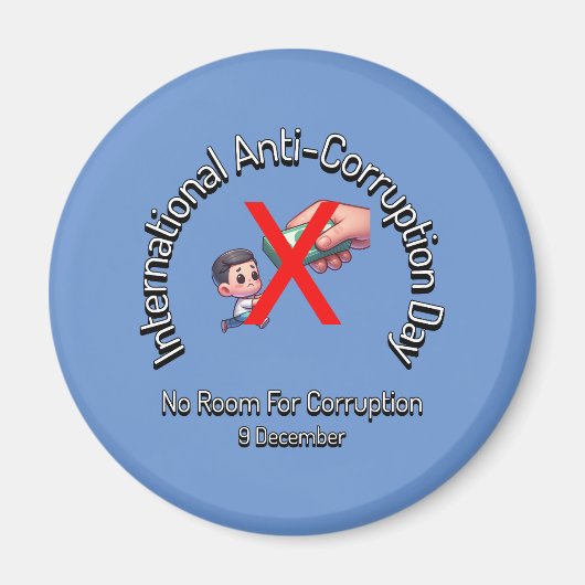 汚職の余地はない。アンチ腐敗日 マグネット (正面)