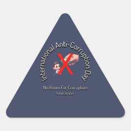 汚職の余地はない。アンチ腐敗日 三角形シール