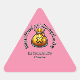 汚職を今すぐ終わらせなさい。アンチ腐敗日 三角形シール