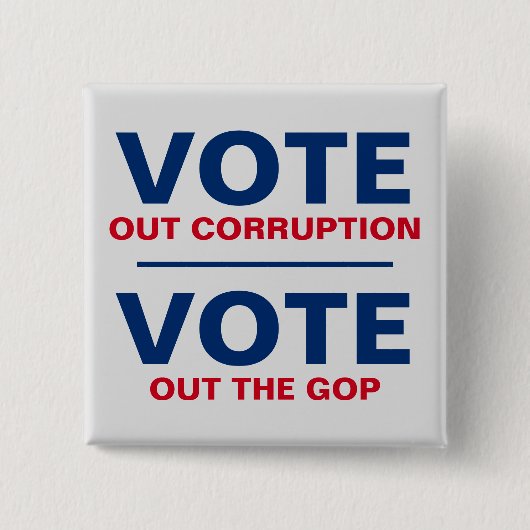 汚職票を投じる 缶バッジ (正面)