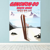 江原道韓国スキーのポスター キャンバスプリント (インサイチュ (ウッドフロア))