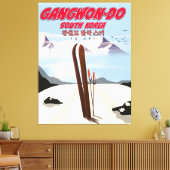 江原道韓国スキーのポスター キャンバスプリント (インサイチュ (リビング))