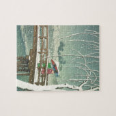 江戸の川のHasui Kawaseの冬の芸術の景色の雪 ジグソーパズル (横)