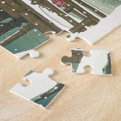 江戸の川のHasui Kawaseの冬の芸術の景色の雪 ジグソーパズル (側面)