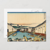 江戸の日本橋（葛飾北斎作） ポストカード (正面/裏面)