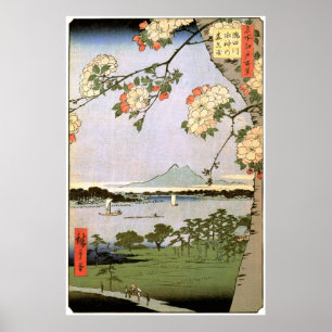 江戸の桜, 広重 Cherry Blossoms of Edo, Hiroshige ポスター