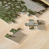 江戸の桜、江戸、Hiroshigeの浮世絵の広重の桜 ジグソーパズル (側面)