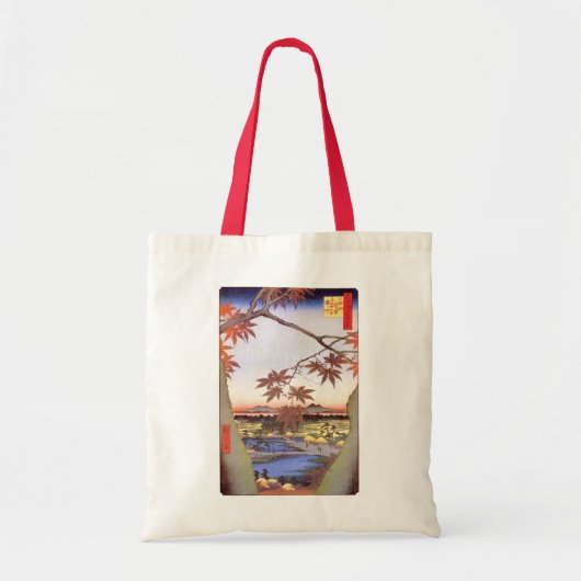 江戸の紅葉,広重江戸の楓，広重，浮世絵 トートバッグ (正面)