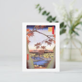 江戸の紅葉,広重江戸の楓，広重，浮世絵 ポストカード (スタンド正面)