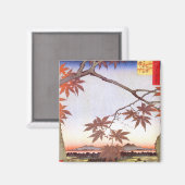 江戸の紅葉,広重江戸の楓，広重，浮世絵 マグネット (正面/裏面)