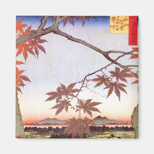 江戸の紅葉,広重江戸の楓，広重，浮世絵 マグネット