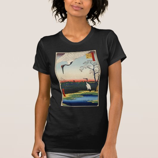 江戸の鶴,広重クレーンの江戸,広重 Tシャツ (正面)