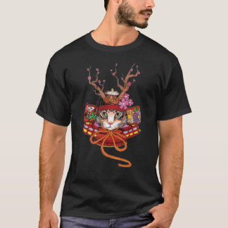 江戸侍日本の士猫Tシャツ Tシャツ