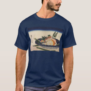 江戸前寿司、広重の寿司は、Hiroshigeの浮世絵ボーリングをします Tシャツ