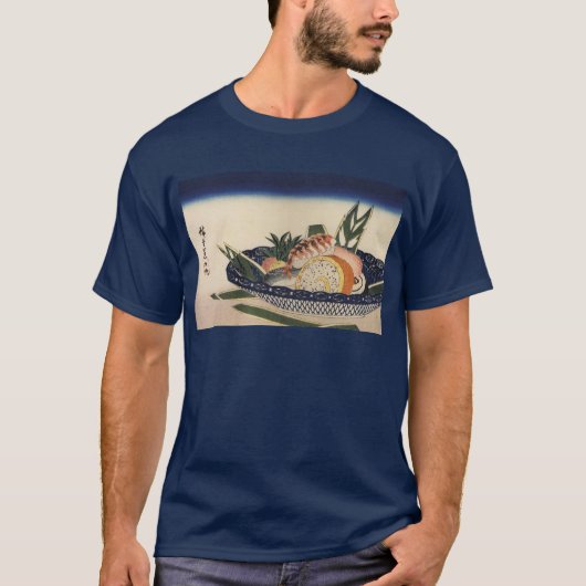 江戸前寿司、広重の寿司は、Hiroshigeの浮世絵ボーリングをします Tシャツ (正面)