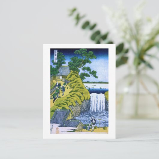 江戸北斎ファインアートの青丘の滝 ポストカード (スタンド正面)
