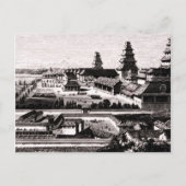 江戸城東京日本ヴィンテージ版木、銅版、版画1800年代 ポストカード (正面)