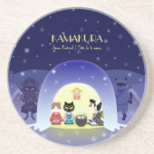 江戸寧子の雪の多いお祝い コースター (正面)