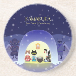 江戸寧子の雪の多いお祝い コースター