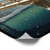 江戸川に沿った晩雪の河瀬冬アート ポスター (角)