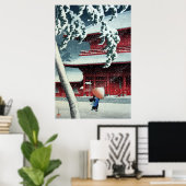 江戸川の夕雪（はすいかわせ） ポスター (ホームオフィス)