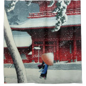 江戸川の夕雪　川瀬巴水 シャワーカーテン (正面)