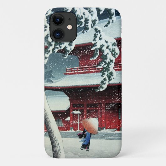 江戸川の夕雪 川瀬巴水 Case-Mate iPhoneケース (裏面)