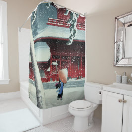 江戸川の夕雪（Hasui Kawase） シャワーカーテン