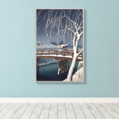 江戸川の宵雪夕べ積雪江戸川 キャンバスプリント (インサイチュ (ウッドフロア))