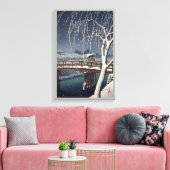 江戸川の宵雪夕べ積雪江戸川 キャンバスプリント (インサイチュ (リビング))