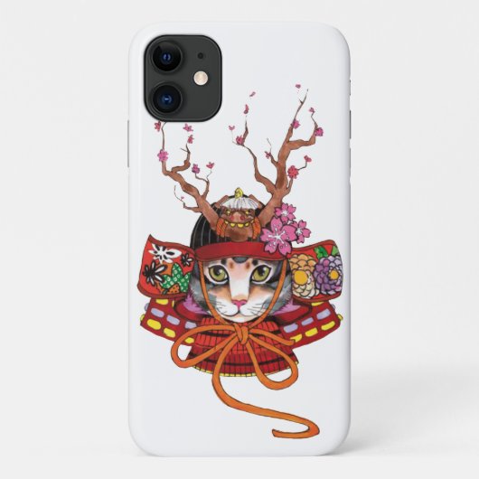 江戸日本のサムライねこ子猫ケースメイトiPhone Case-Mate iPhoneケース (裏面)