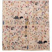 江戸日本の時代の猫・国芳・浮世絵 シャワーカーテン (正面)