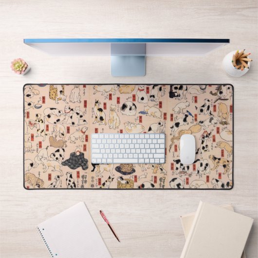 江戸日本の時代の猫・国芳・浮世絵 デスクマット (オフィス1)