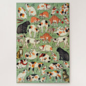 江戸日本の時代の猫・歌川吉藤 ジグソーパズル (縦)