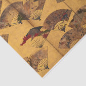 江戸時代の宗達による扇子の屏風 薄葉紙 (詳細)