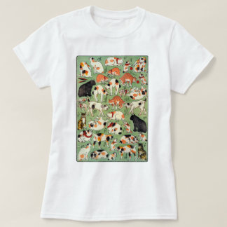 江戸時代の猫・歌川吉藤・浮世絵 Tシャツ