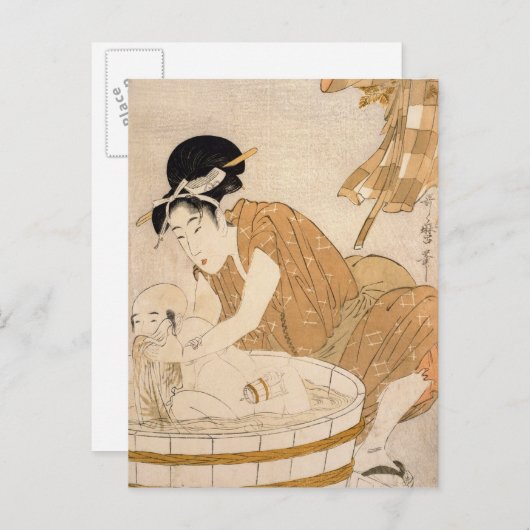 江戸時代の風呂 ポストカード (正面/裏面)