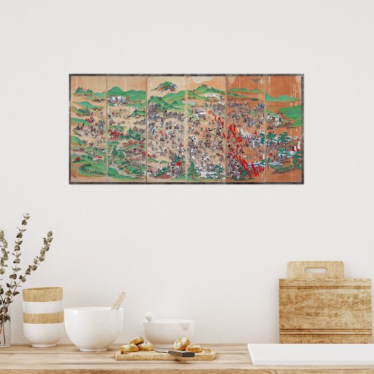 江戸期の関ヶ原の戦いの画面 ポスター (キッチン)