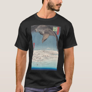 江戸湾越えの鷲ヴィンテージ浮世絵日本の画 Tシャツ