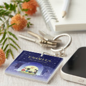 江戸猫雪お祝い広場 キーホルダー (正面右)