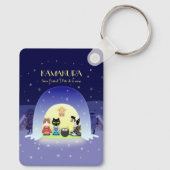 江戸猫雪のお祝い長方形 キーホルダー (裏面)