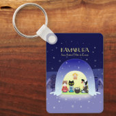 江戸猫雪のお祝い長方形 キーホルダー (正面)