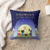 江戸猫雪のお祝い クッション (ブランケット)