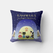 江戸猫雪のお祝い クッション (正面)