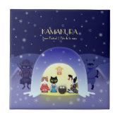 江戸猫雪のお祝い タイル (正面)