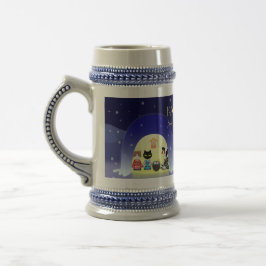 江戸猫雪のお祝い ビールジョッキ
