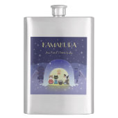 江戸猫雪のお祝い フラスク (正面)