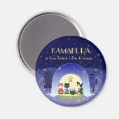 江戸猫雪のお祝い マグネット (正面/裏面)