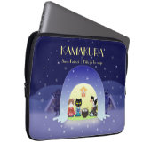 江戸猫雪のお祝い ラップトップスリーブ (正面右)